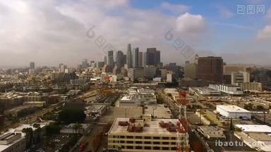 洛杉矶加州工业大厦市中心城市地平线雾霾